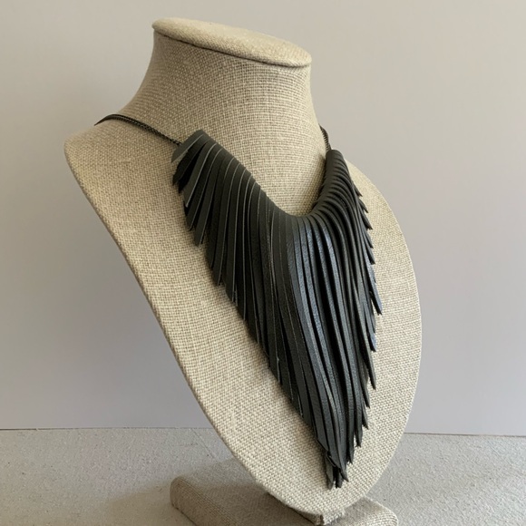 Grey Fringe Necklace - Picture 3 of 6